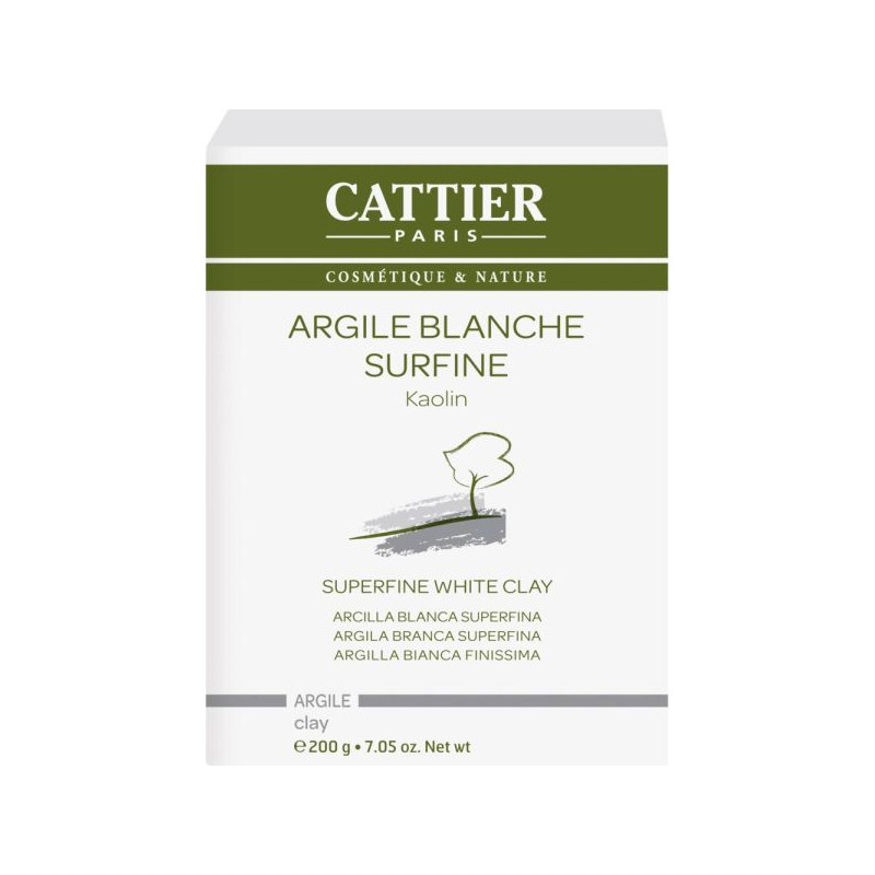 Argile BLANCHE Surfine 200 g Cattier