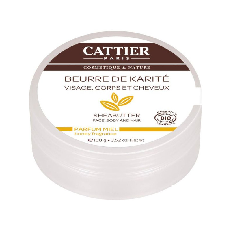 Beurre de Karité parfum miel Bio 100g Cattier