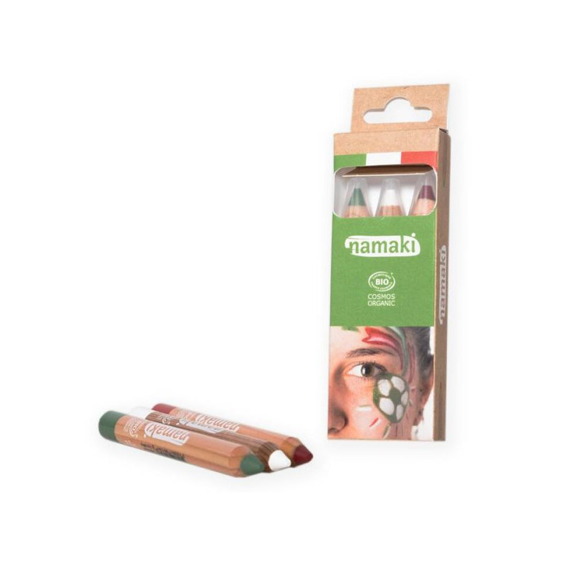 Kit 3 crayons de maquillage vert blanc rouge Namaki
