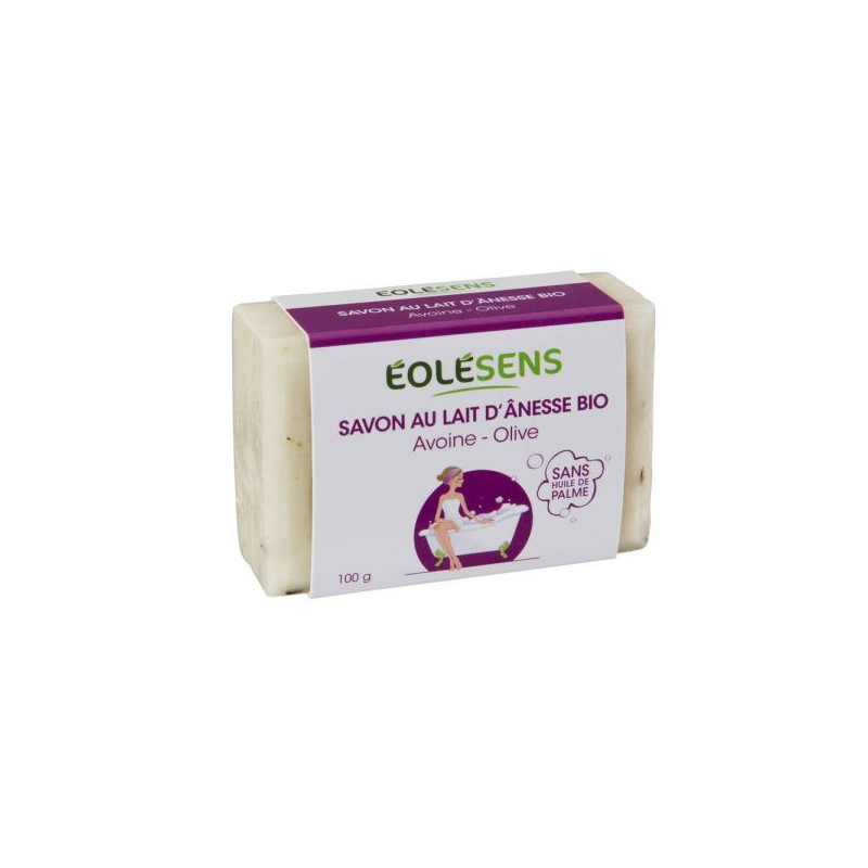 Savon au lait d'anesse bio avoine Olive Eolesens 100gr