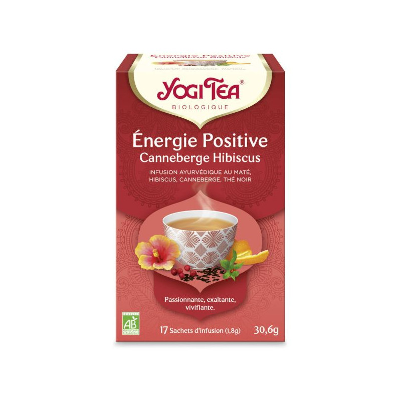 Energie positive canneberge hibiscus BIO 17 infusettes Yogi Tea