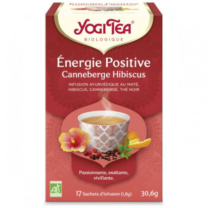 Energie positive canneberge hibiscus BIO 17 infusettes Yogi Tea