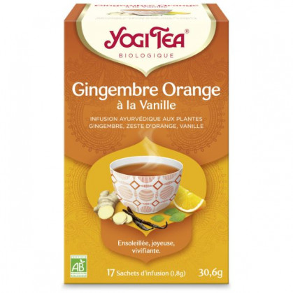 Gingembre orange vanille BIO 17 infusettes Yogi Tea