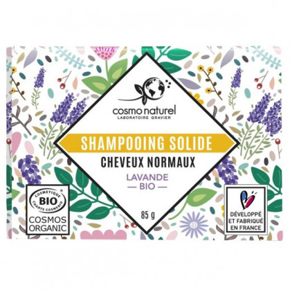 Shampoing solide cheveux normaux : Lavande BIO 85g Cosmo Naturel