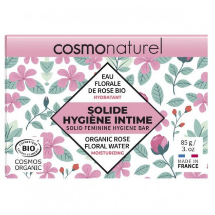 Hygiène intime solide Hydratant : Rose BIO 85g Cosmonaturel