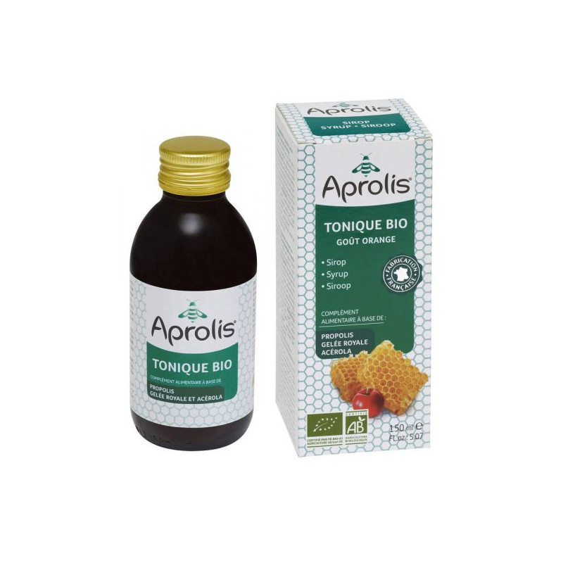 Tonique sirop Bio : miel, propolis, gelée royale 150ml Aprolis