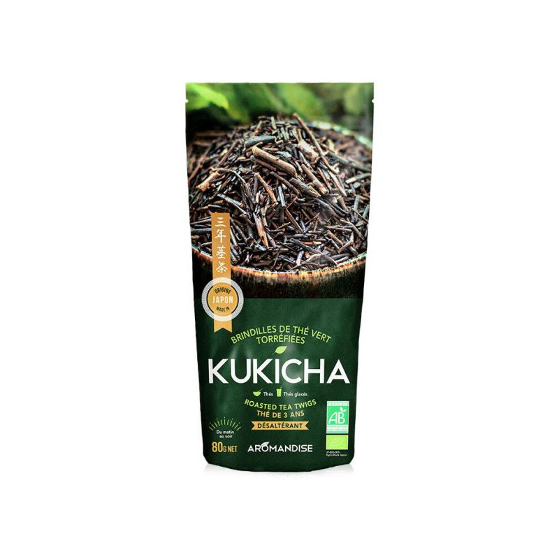 Brindilles de thé vert torréfiées Kukicha BIO 80g Aromandise