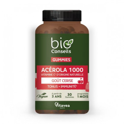 Acérola 1000 Vegan 30gummies BioConseils