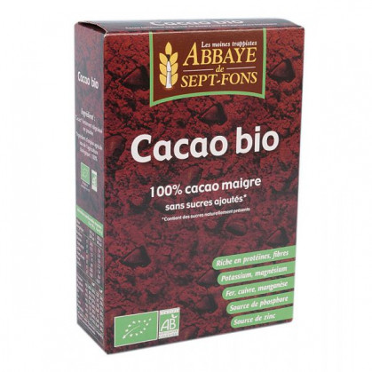 Cacao Bio (100% cacao maigre sans sucre ajouté) 200g Abbaye de Sept-Fons