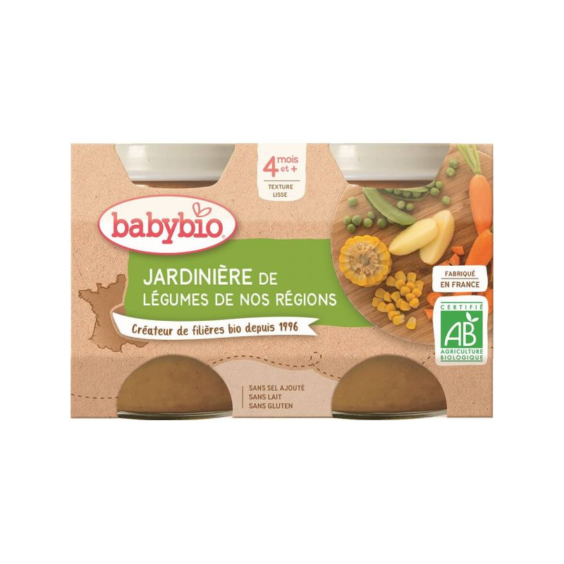Petits Pots Jardinière de Légumes Bio dès 4mois 2x130g Babybio