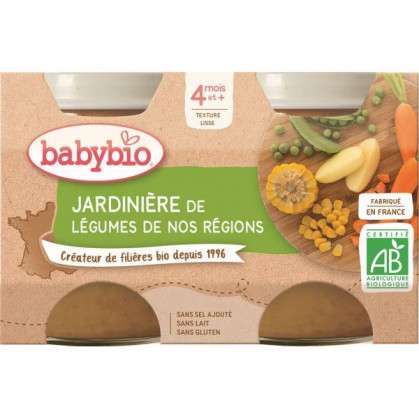 Petits Pots Jardinière de Légumes Bio dès 4mois 2x130g Babybio