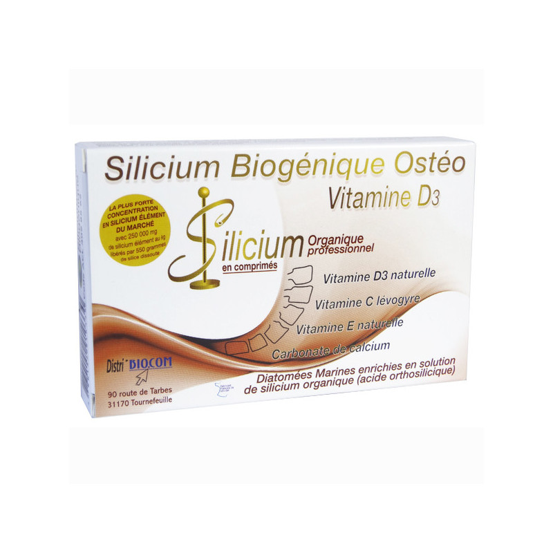 Silicium Biogénique Ostéo D3 30 comprimés 1 boite de 30 comprimés