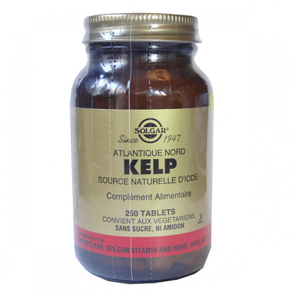 Kelp Iode naturelle Solgar 250 tablettes 250 comprimés