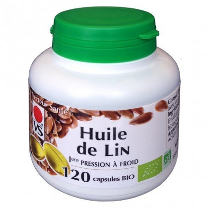 Huile de lin Bio 120 Capsules Vecteur Santé 120 capsules dosées à 270 mg