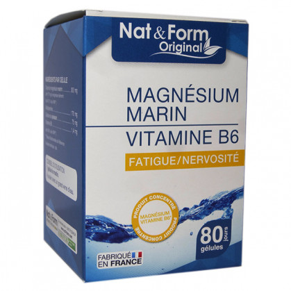Magnesium Marin + B6 80 Gélules Nat & Form 80 gélules marine