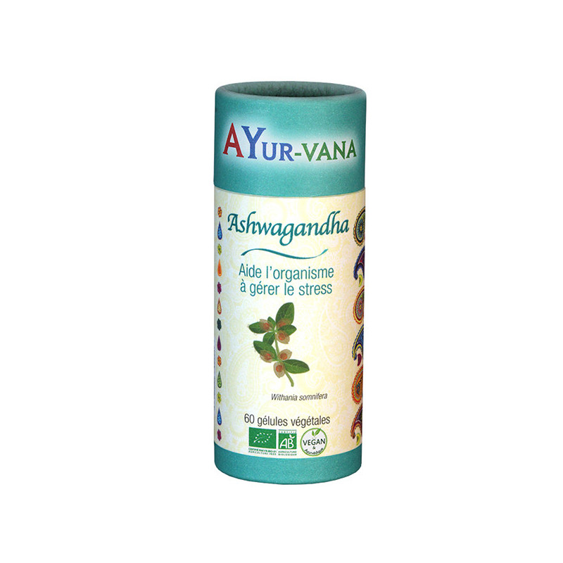 Ashwagandha Bio 60 gélules Ayur Vana 60 gélules végétales