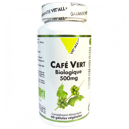 Café Vert Bio 500mg 60 gélules Vitall+ 60 gélules végétales