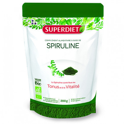Spiruline Bio Vegan 200gr Super-Diet Doypack 200gr