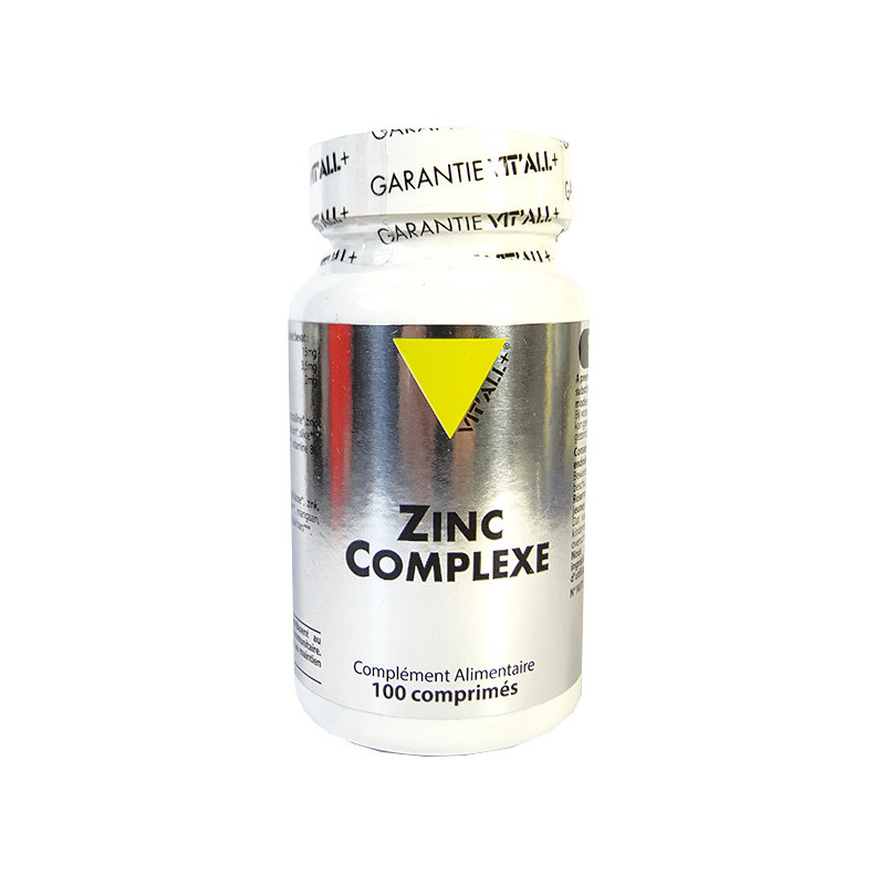 Zinc Complexe Bisglycinate 100 cp Vitall plus 100 comprimés