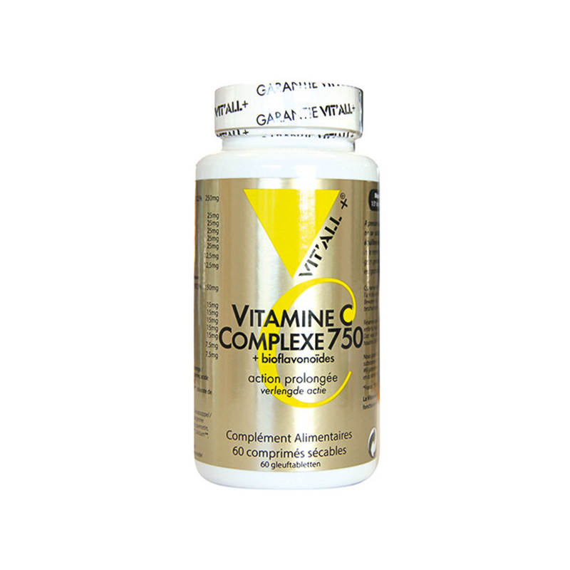 Vitamine C Complexe 750 60cp Vitall+ 60 comprimés