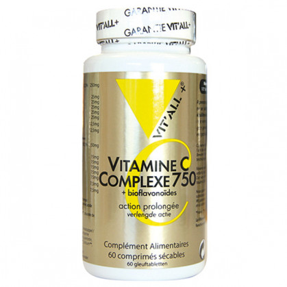 Vitamine C Complexe 750 60cp Vitall+ 60 comprimés