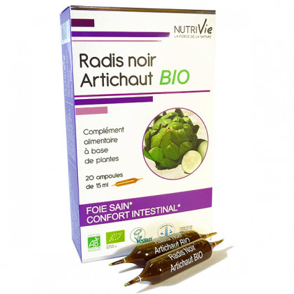 Radis noir Artichaut Bio Nutrivie 20 ampoules 20 ampoules de 15ml