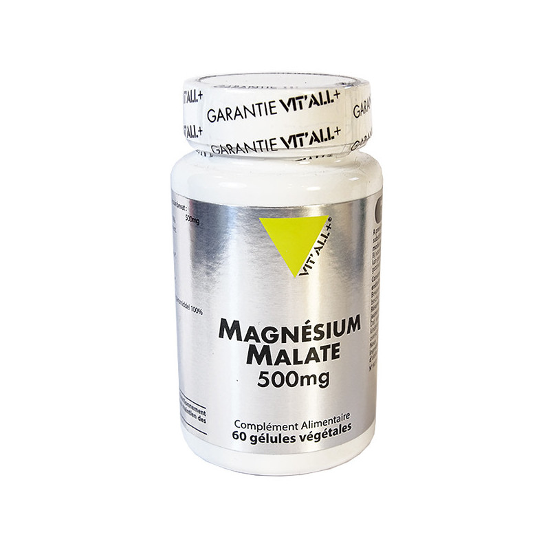 Magnesium Malate 500mg 60 gélules Vitall+ 60 gélules végétales