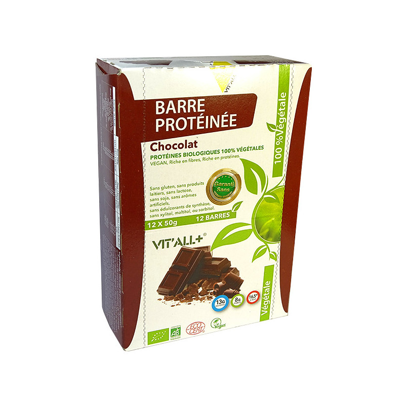 4 barres proteinees véganes chocolat