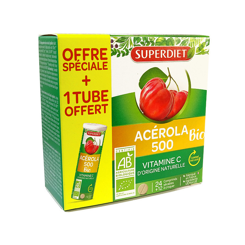 Acérola_500_bio_tube_offert_super_diet