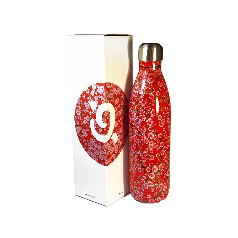 Bouteille_Isotherme_750ml_Rouge_flowers_Qwetch
