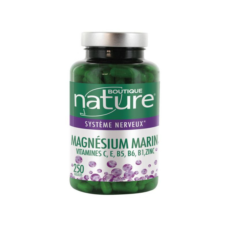 Magnésium_marin_vitamines_Zinc_250_gélules_boutique_nature