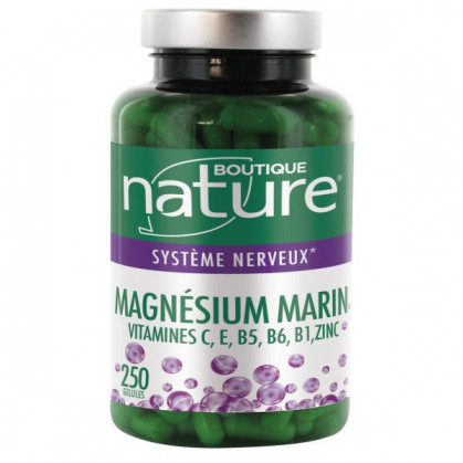 Magnésium_marin_vitamines_Zinc_250_gélules_boutique_nature
