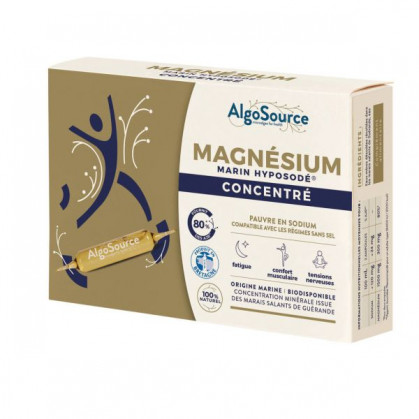 Magnésium Marin Hyposodé Concentré - 20 ampoules Algosource