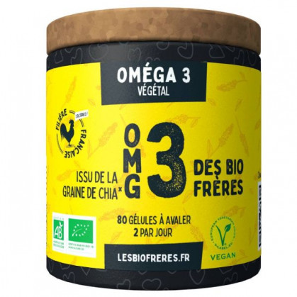 Oméga 3 bio "OMG3" 80 gélules - Les Bio Frères