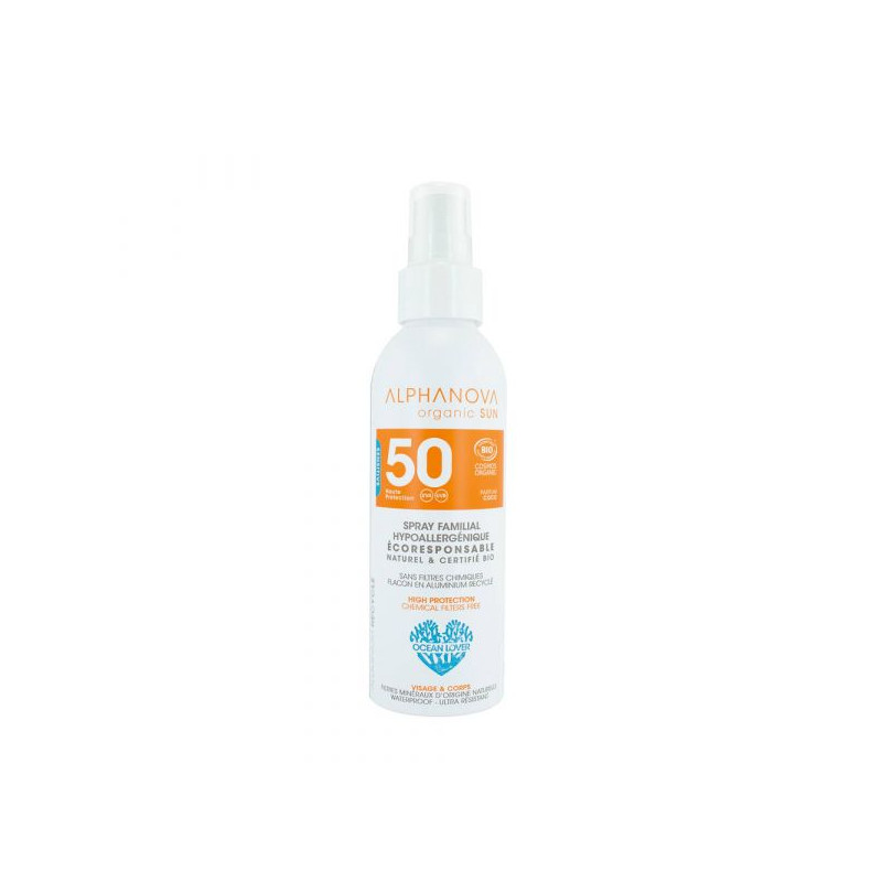 Spray Solaire Familial SPF50 Hypoallergénique bio - Alphanova